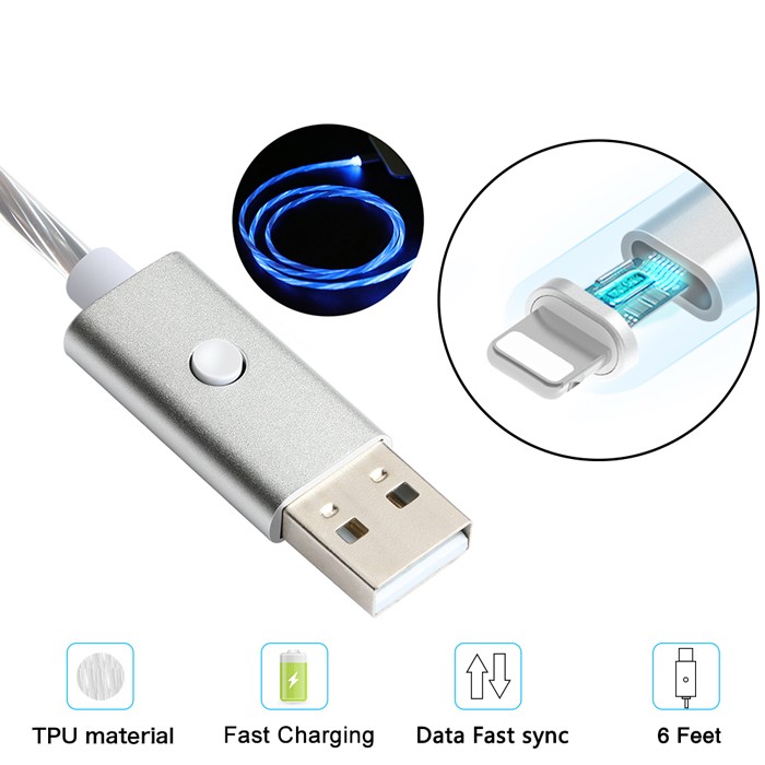 Lightning LED Glowing Charing Sync Cable for Gaming & Apple IS-01L - 副本